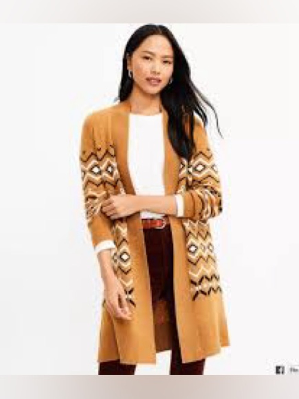 Loft, black and gold cardigan. Size M